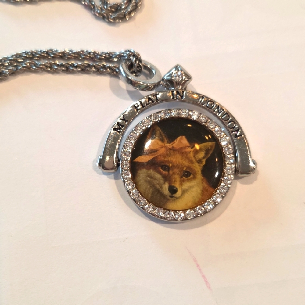 Brighton My Flat In London Silver Clever Like A Fox Pendant Necklace